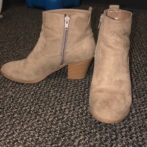 Express Tan Suede Booties